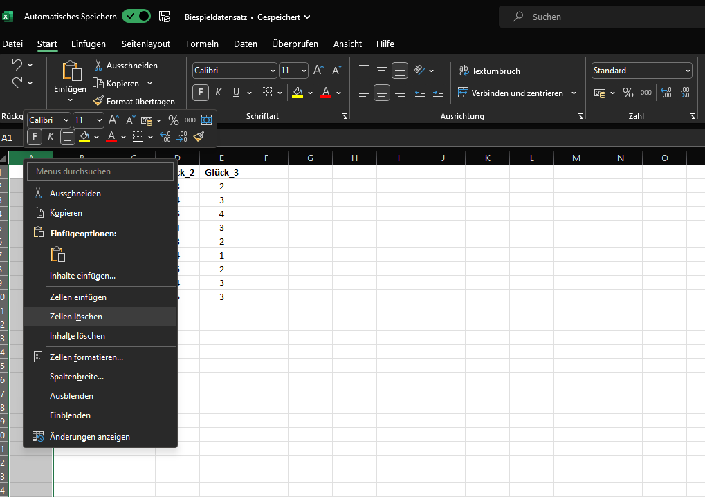 Variablen löschen JASP